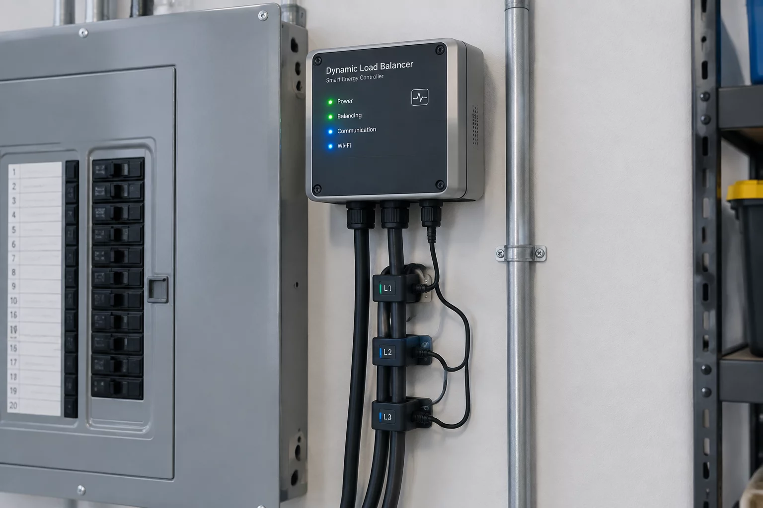 Smart load management module connected to electrical subpanel
